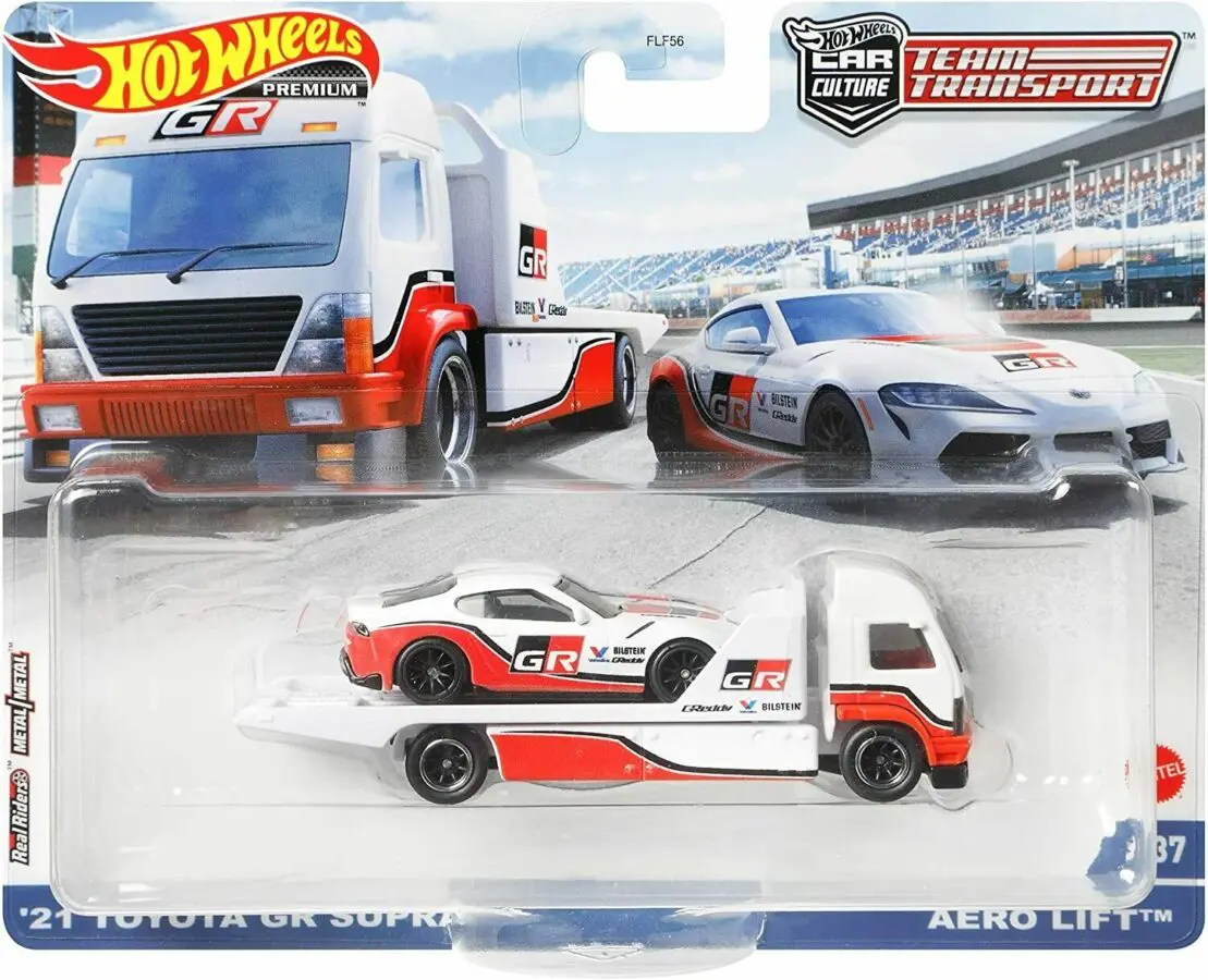 Machete auto Team Transport Toyota GR Supra, 1:64 Hotwheels - Minicars