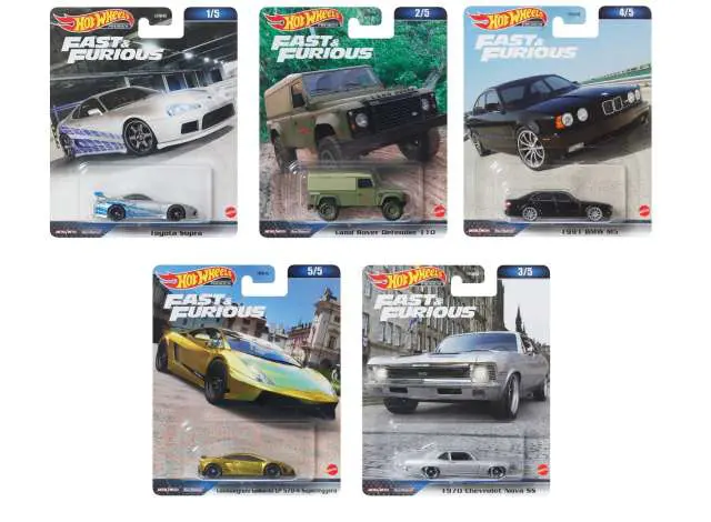 Machete auto Fast & the Furious 2023 Mix 5 buc, 1:64 Hotwheels