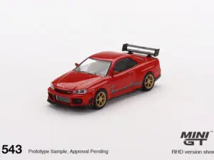 Macheta auto Kaido House Nissan Skyline GT-R R34 Alb 1:64 Mini GT