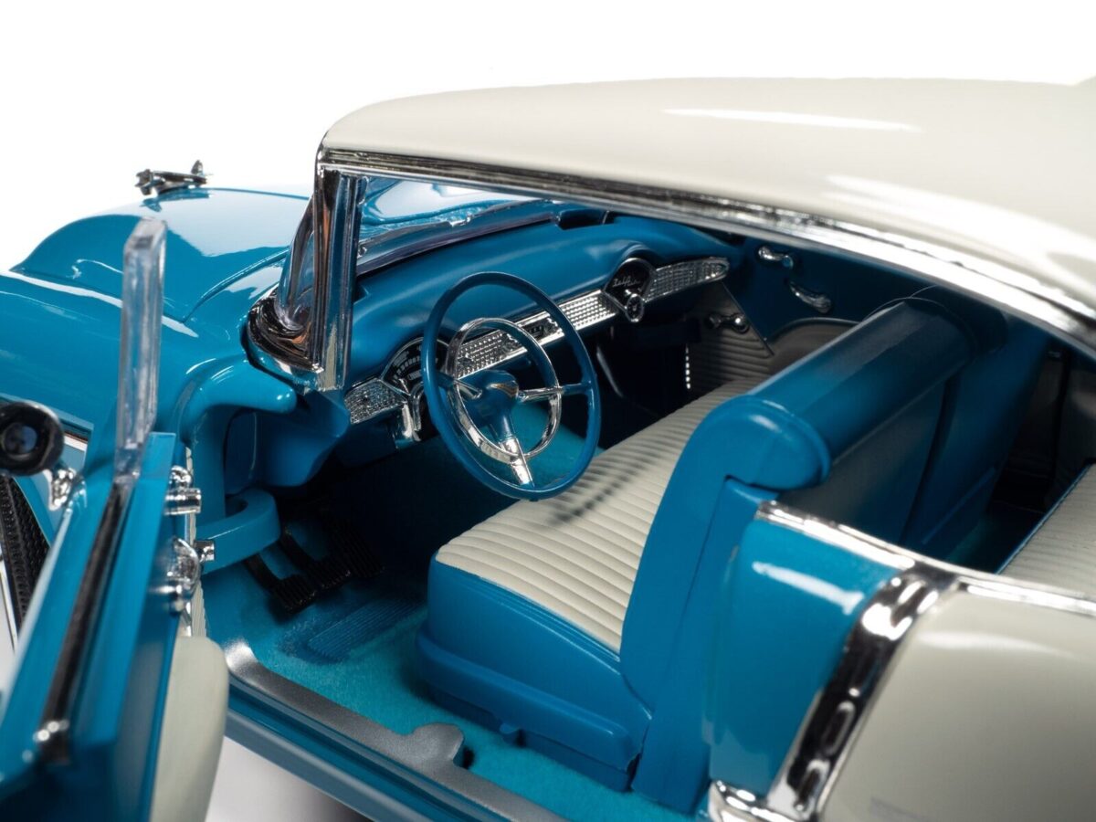 Macheta auto Chevrolt Bel Air Skyline blue 1955 1:18 Auto World - imagine 5