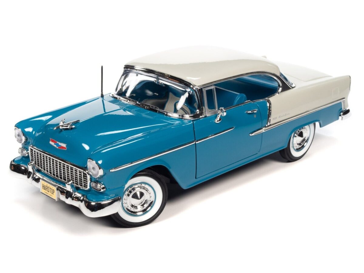Macheta auto Chevrolt Bel Air Skyline blue 1955 1:18 Auto World