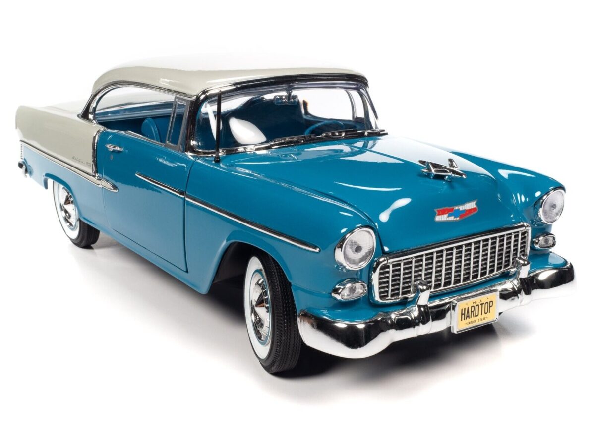 Macheta auto Chevrolt Bel Air Skyline blue 1955 1:18 Auto World - imagine 4