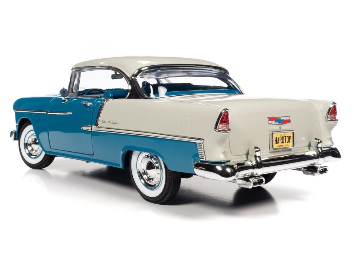 Macheta auto Chevrolt Bel Air Skyline blue 1955 1:18 Auto World - imagine 3