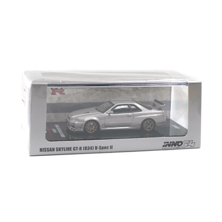 Macheta auto Nissan Skyline Gt-R (R34) V-Spec Ii Argintiu 1:64 Inno64 - imagine 3