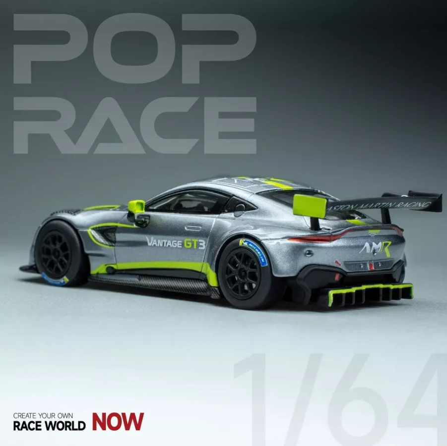 Macheta auto Aston Martin Vantage Gt3 Argintiu 1:64 Pop Race - imagine 2