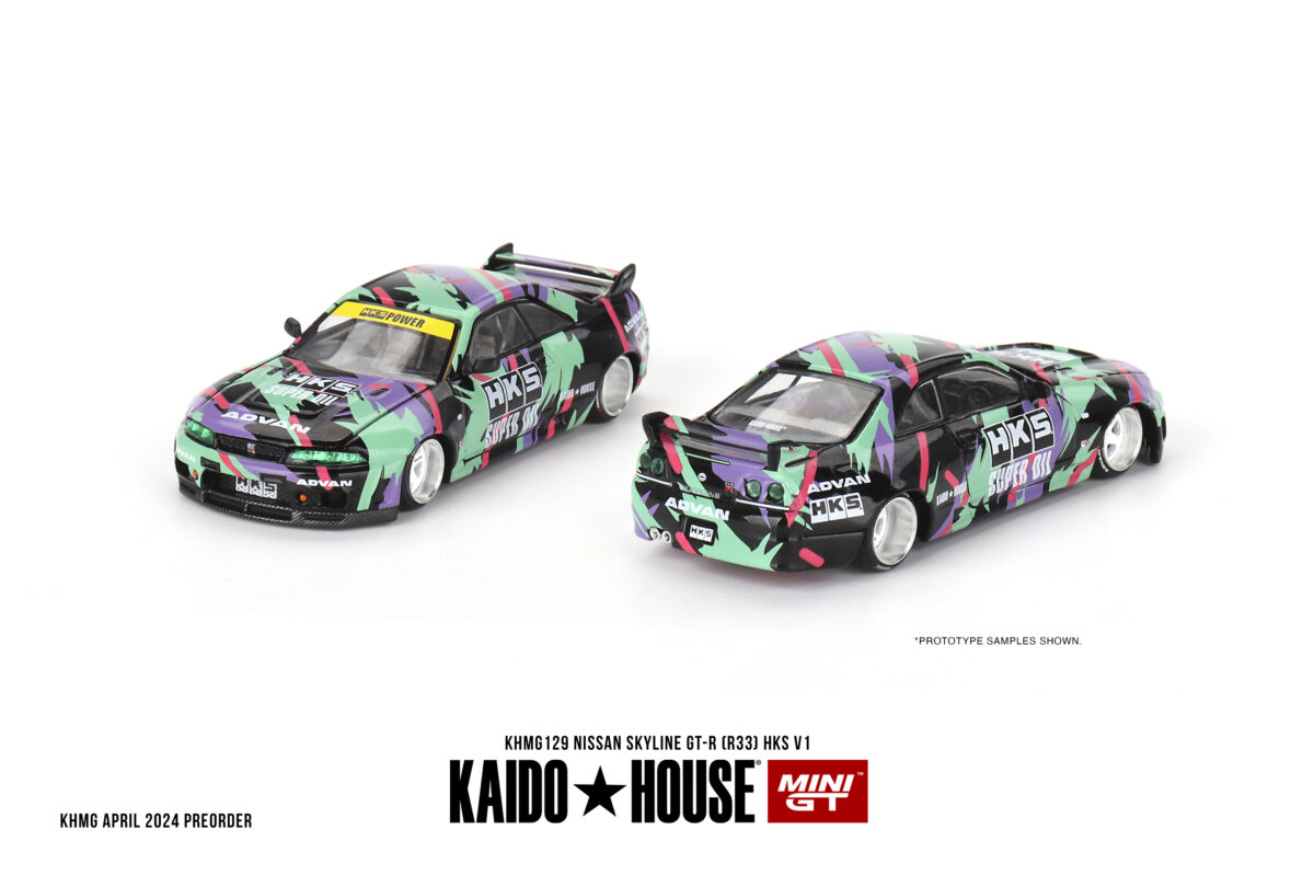 Macheta auto Nissan Skyline Gt-R (R33) Hks V1 1995 1:64 Mini GT KHMG129 - imagine 4