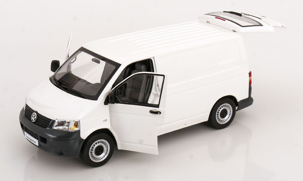Macheta auto VW Volkswagen T5 Transporter 2003 Alb 1:18 Norev - imagine 7