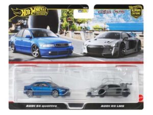 Machete auto 2-Pack Audi S4 Quattro – Audi R8 LMS Gri 1:64 Hotwheels