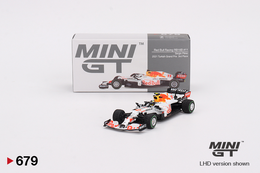 Macheta auto Red Bull rb16b #11 Sergio Perez 3rd place Turkish grand prix 1:64 Mini GT - imagine 4