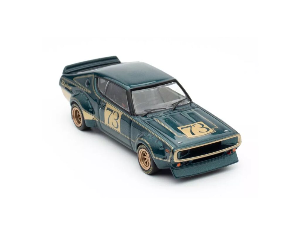 Macheta auto Nissan skyline 2000 gt-r (kpgc110) Verde 1:64 Inno64