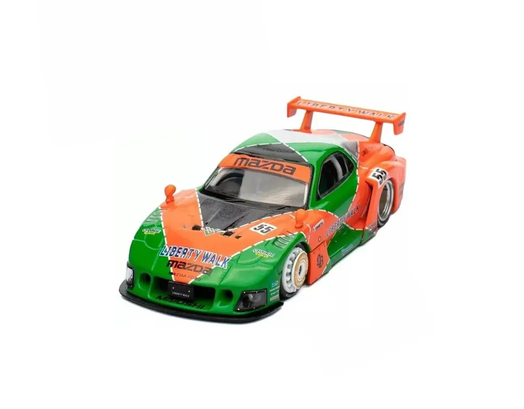 ミニカー 64 INNO MODEL LB-WORKS RX7 Orange Green Macheta auto Lbwk Mazda Rx7 (Fd3s) Lb Super Silhouette Verde