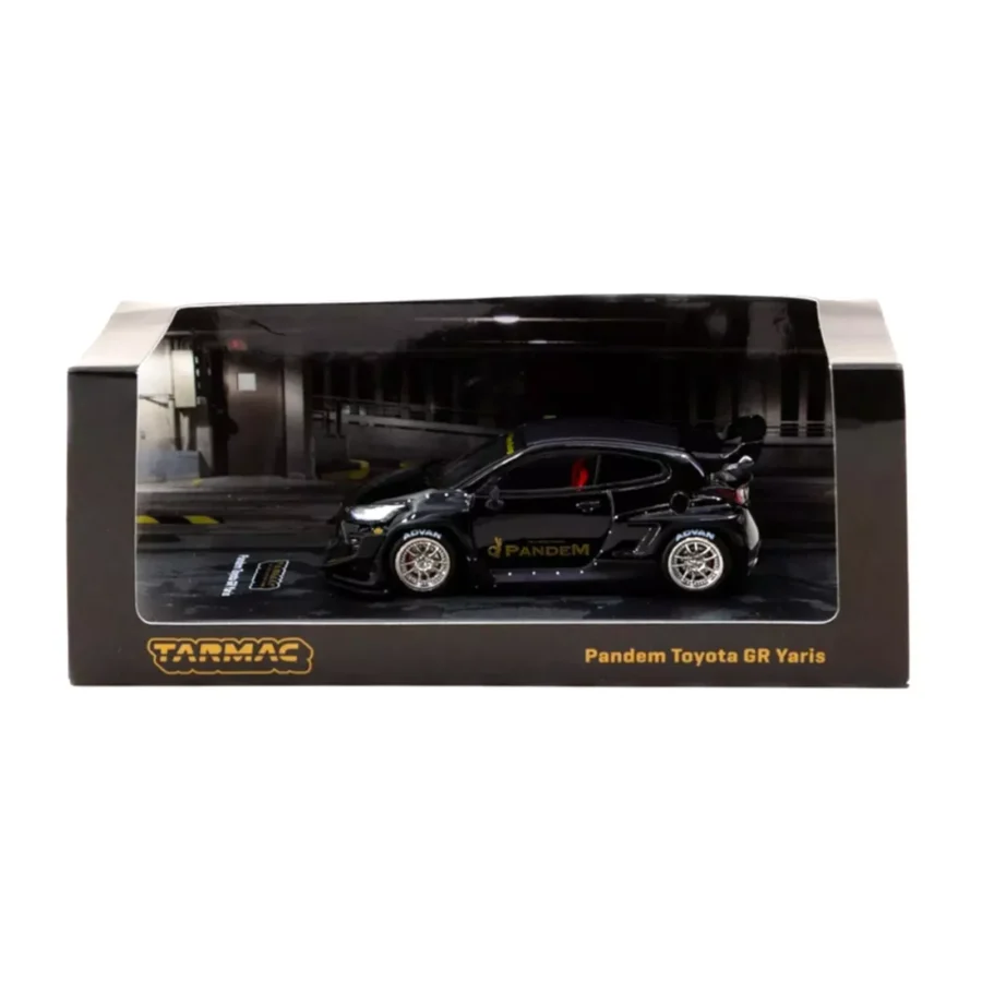 Macheta auto Toyota GR Yaris Pandem Negru 1:64 Tarmac Works - imagine 2