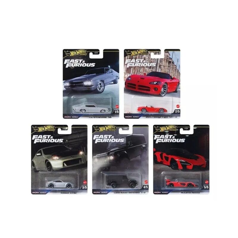 Set 5 machete auto Fast & the Furious HNW46-979J 1:64 Hotwheels