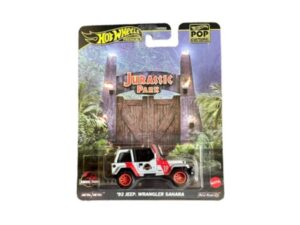 Macheta auto Jeep Wrangler Sahara Gri 1992 Jurasic Park 1:64 Hotwheels