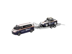 Macheta auto Set Porsche 911 Dakar #718 + Volkswagen Id. Buzz Porsche Centrum Gelderland Roughroads 2025 1:64 Mini GT MGTS0019