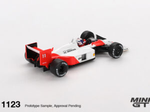 Precomanda macheta auto Mclaren Mp4/4 #11 Alain Prost Japanese Grand Prix 2nd Place 1988 1:64 Mini GT MGT01123-L