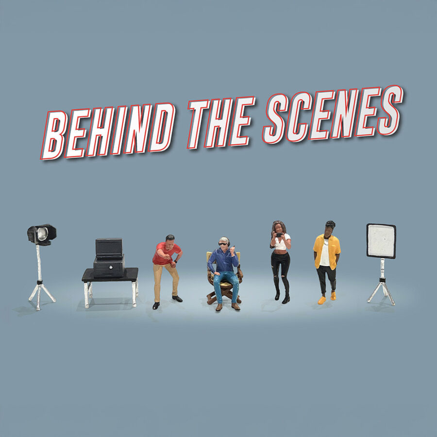 Set Figurine Behind The Scenes (4 Figurine Si 6 Accessorii) 1:64 American Diorama AD-2426 - imagine 2