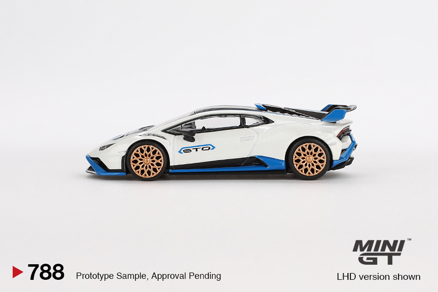 Macheta auto Lamborghini Huracan Sto Bianco Asopo 2023 1:64 Mini GT MGT00788-L - imagine 2