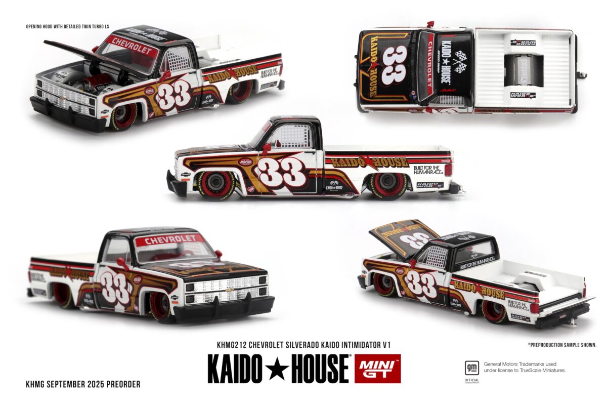 Macheta auto Chevrolet Silverado Kaido Intimidator V1 1980 1:64 Mini GT KHMG212
