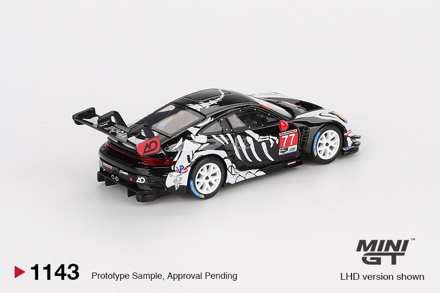 Macheta auto Porsche 911 (992) Gt3 R #77 Gtd Pro Ao Racing Petit Le Mans 2025 1:64 Mini GT MGT01143-L - imagine 3
