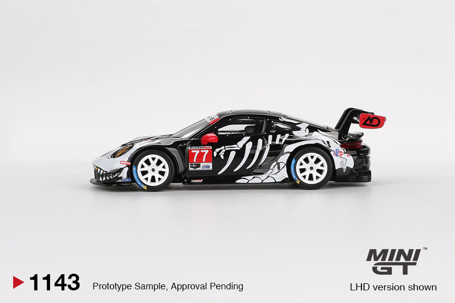Macheta auto Porsche 911 (992) Gt3 R #77 Gtd Pro Ao Racing Petit Le Mans 2025 1:64 Mini GT MGT01143-L - imagine 2