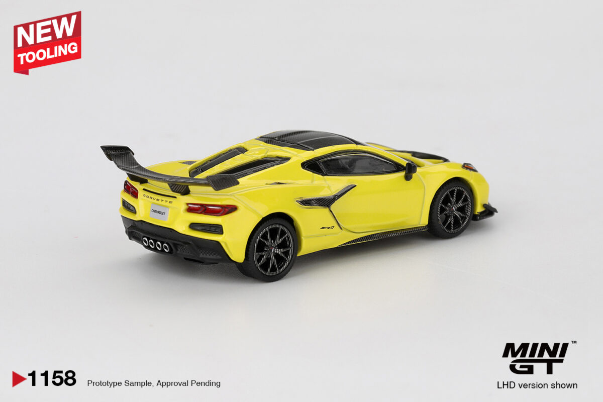 Macheta auto Chevrolet Corvette C8 Zr1 Accelerate Yellow 2025 1:64 Mini GT (MGT01158-L) - imagine 3