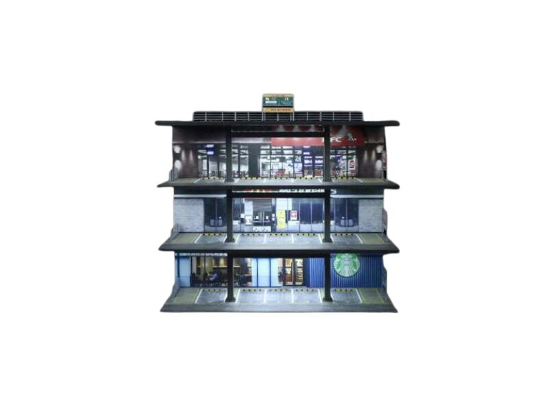 Diorama cu lumini Parcare 4 etaje Gri 1:64 Moreart MO922001