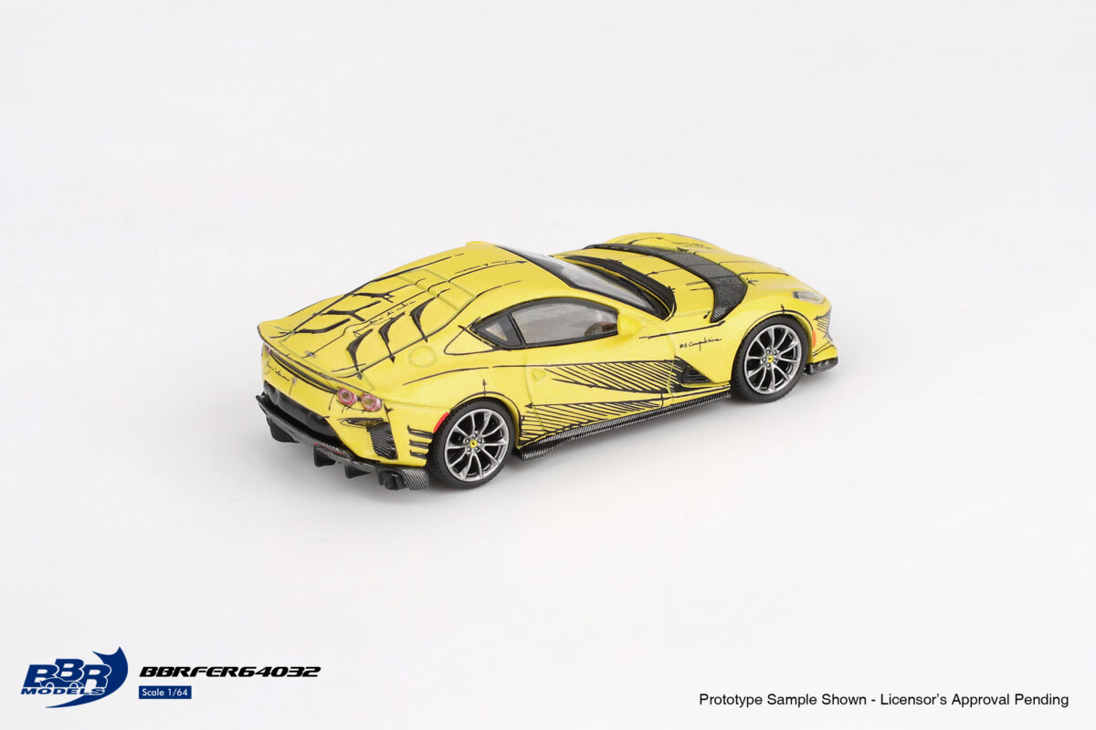 Macheta auto Ferrari 812 Competitizone Tailor Made 2021 Galben 1:64 BBR (BBRFER64032) - imagine 3