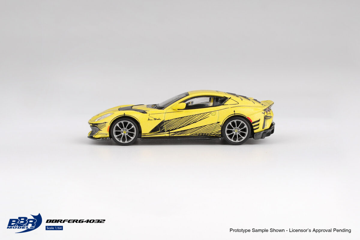 Macheta auto Ferrari 812 Competitizone Tailor Made 2021 Galben 1:64 BBR (BBRFER64032) - imagine 2