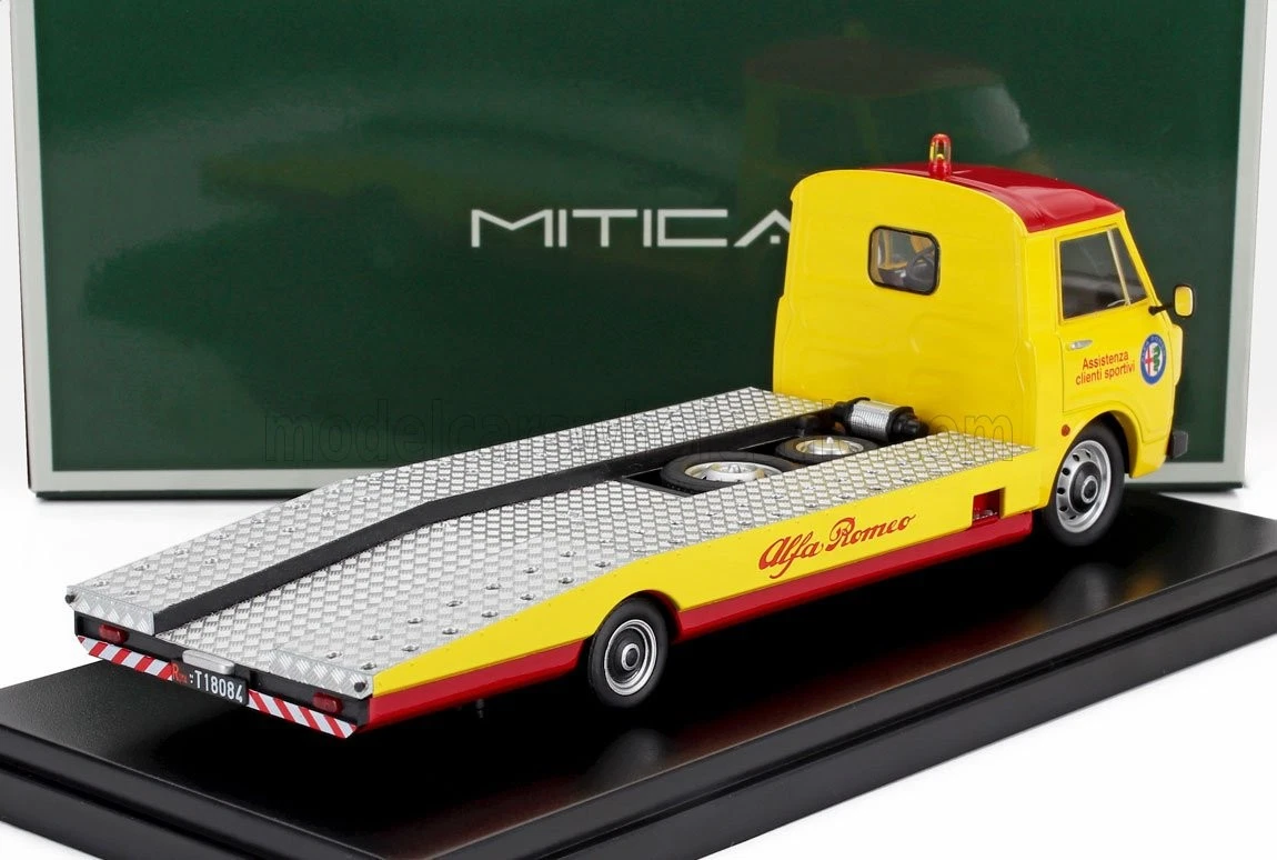 Macheta platforma auto ALFA ROMEO - A12 (F12) Galben 1:18 Mitica Diecast - imagine 2