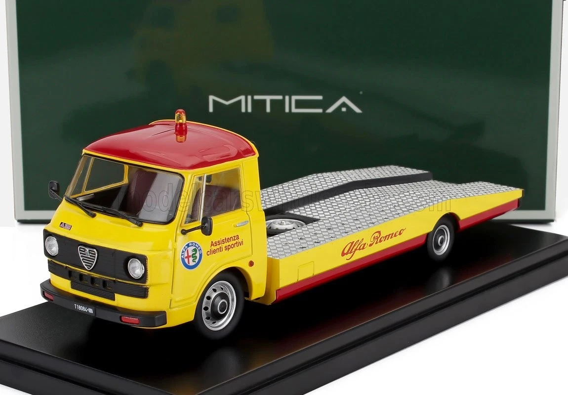 Macheta platforma auto ALFA ROMEO - A12 (F12) Galben 1:18 Mitica Diecast - imagine 3