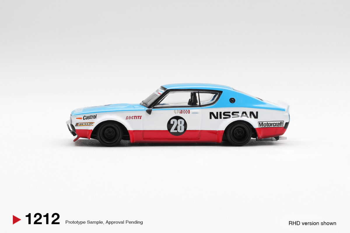 Precomanda macheta auto Nissan Gt-R (Kpgc110) Skyline Kenmeri Liberty Walk Nissan Racing 75 Concept 2024 1:64 Mini GT (MGT01212-R) - imagine 3