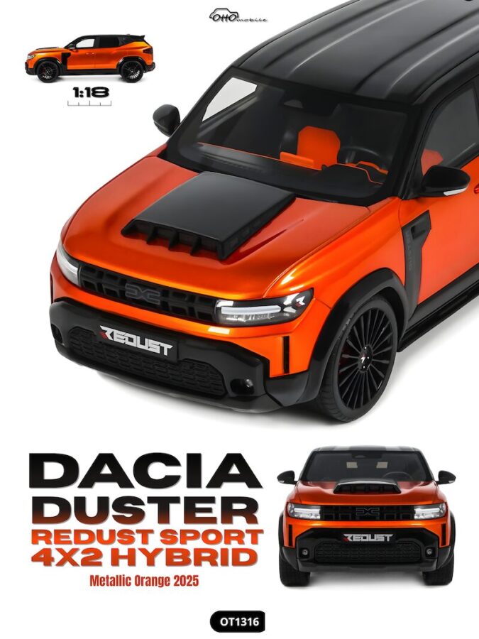 Precomanda macheta auto DACIA DUSTER REDUST SPORT 4X2 HYBRID 1:18 Otto Models (OT1316) - imagine 2