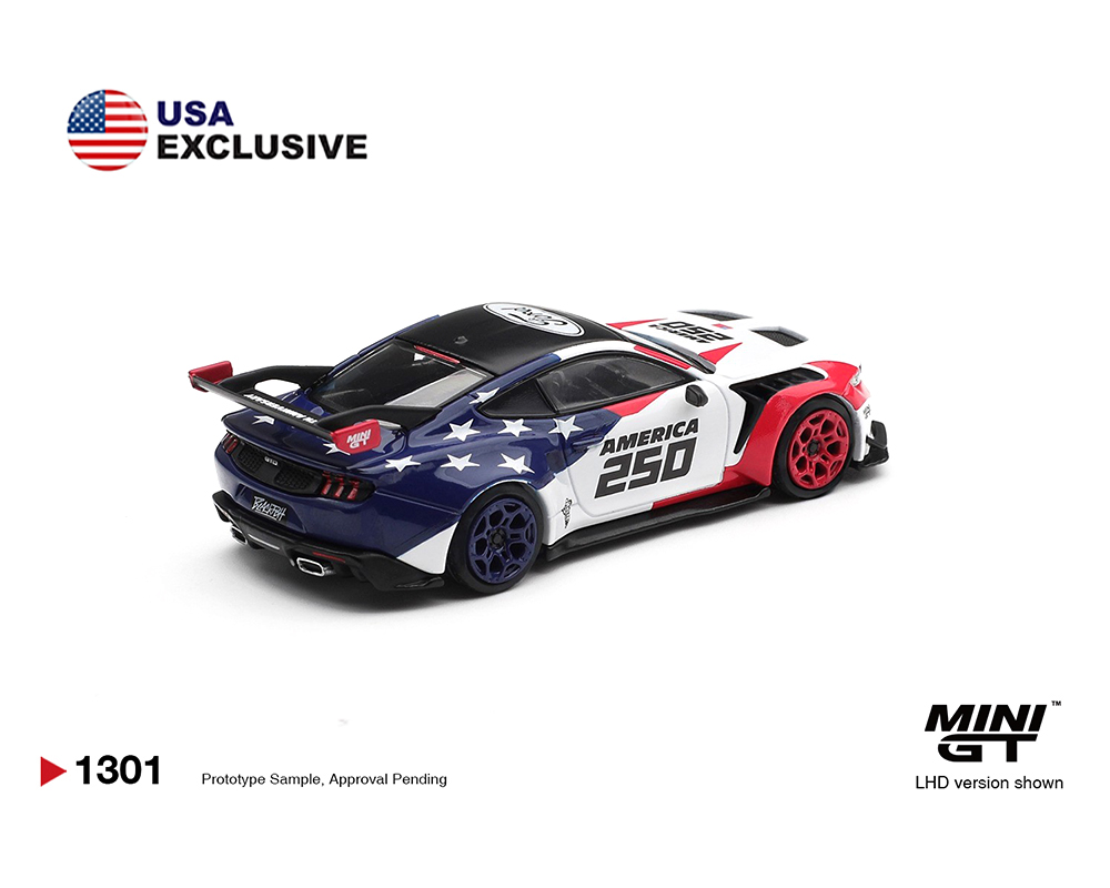 Precomanda macheta auto FORD MUSTANG GTD AMERICA 250 USA EXCLUSIVE (BLISTER PACK) 2026 1:64 Mini GT (MGT01301-BL) - imagine 2