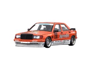Macheta auto Mercedes Pandem 190 Jägermeister Orange 1:18 Ignition