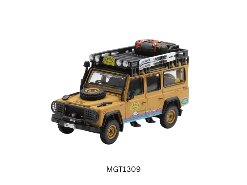 Precomanda macheta auto Land Rover Defender 110 Camel Trophy Team Usa Tierra Del Fuego Ct10 1998 1:64 Mini GT (MGT01309-R)