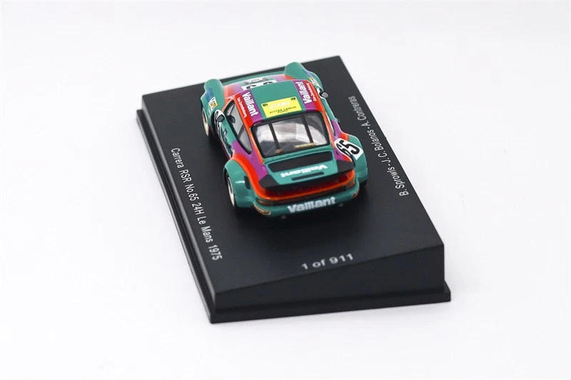 Macheta auto Porsche 911 Carrera Rsr #65 24H Le Mans 1975 Sprowis Bolanos 1:64 Spark - imagine 3