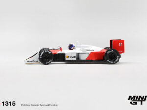 Precomanda macheta auto Mclaren Mp4/4 Alain Prost Canadian Grand Prix 2nd Place 1988 1:64 Mini GT (MGT01315-L)