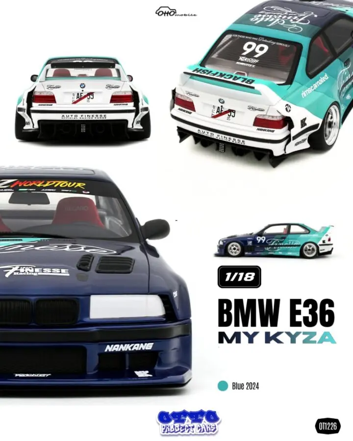 Precomanda macheta auto Bmw E36 My Kyza Blue 2024 1:18 OTTO Models
