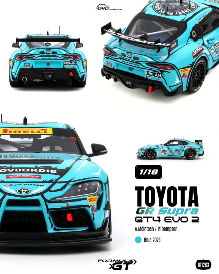Precomanda macheta auto Toyota Gr Supra Gt4 Evo 2 A. Mcintosh / P. Thompson Blue 2025 1:18 OTTO Models (OT1283)