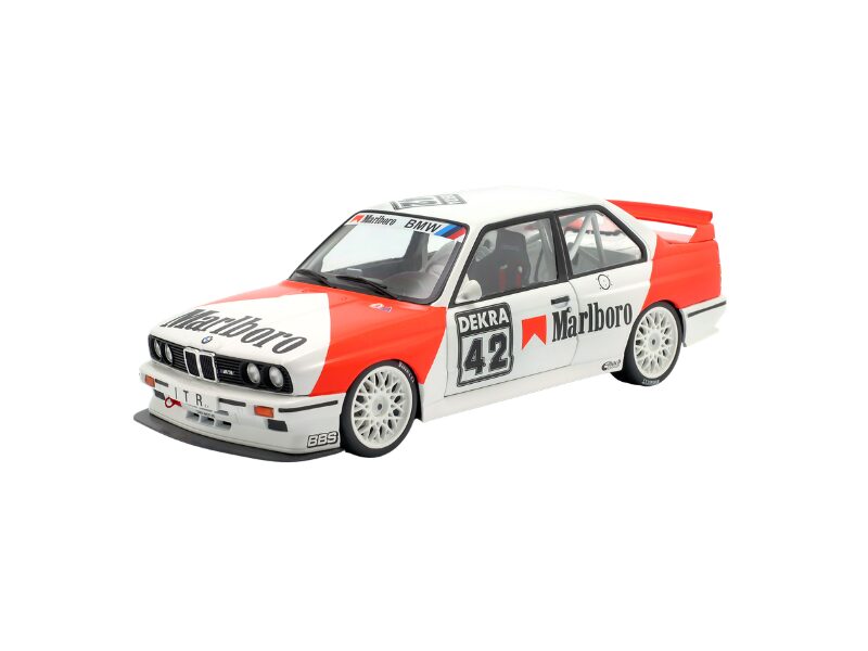 Macheta auto BMW M3 (E30) Marlboro BMW Dealerteam #42 Cor Euser DTM Zolder 1991 1:18 WERK83