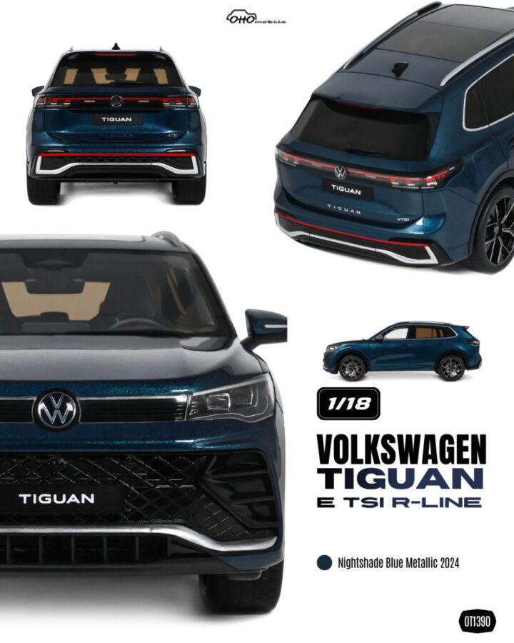 Precomanda macheta auto Volkswagen Tiguan E Tsi R-Line Nightshade Blue Metallic 2024 1:18 OTTO Models (OT1390)