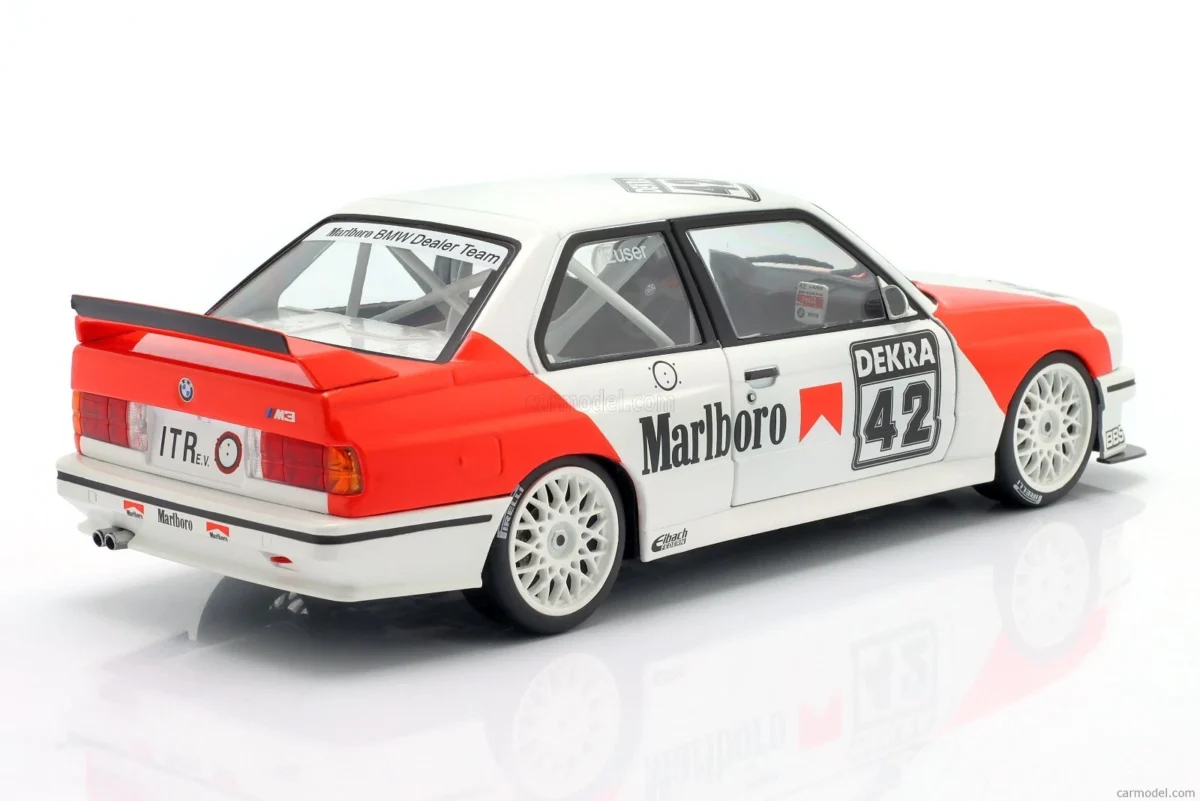 Macheta auto BMW M3 (E30) Marlboro BMW Dealerteam #42 Cor Euser DTM Zolder 1991 1:18 WERK83 - imagine 3