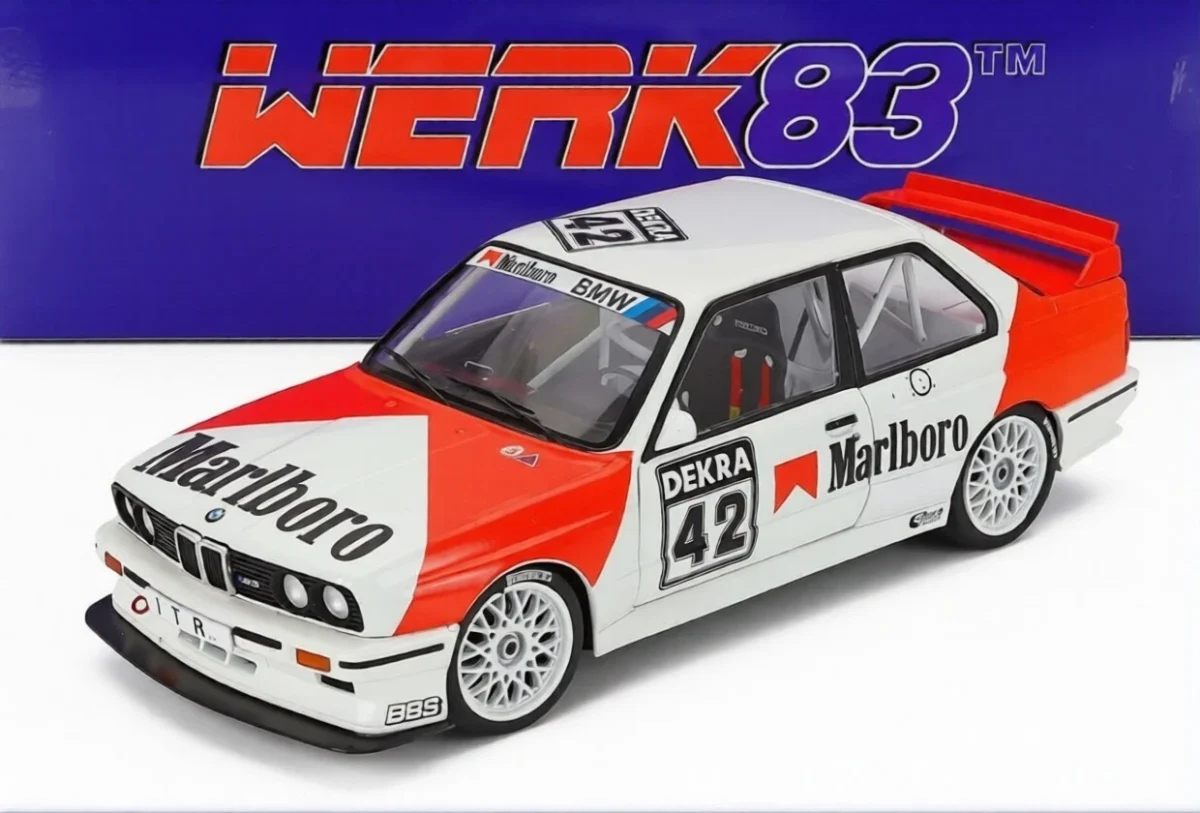 Macheta auto BMW M3 (E30) Marlboro BMW Dealerteam #42 Cor Euser DTM Zolder 1991 1:18 WERK83 - imagine 4