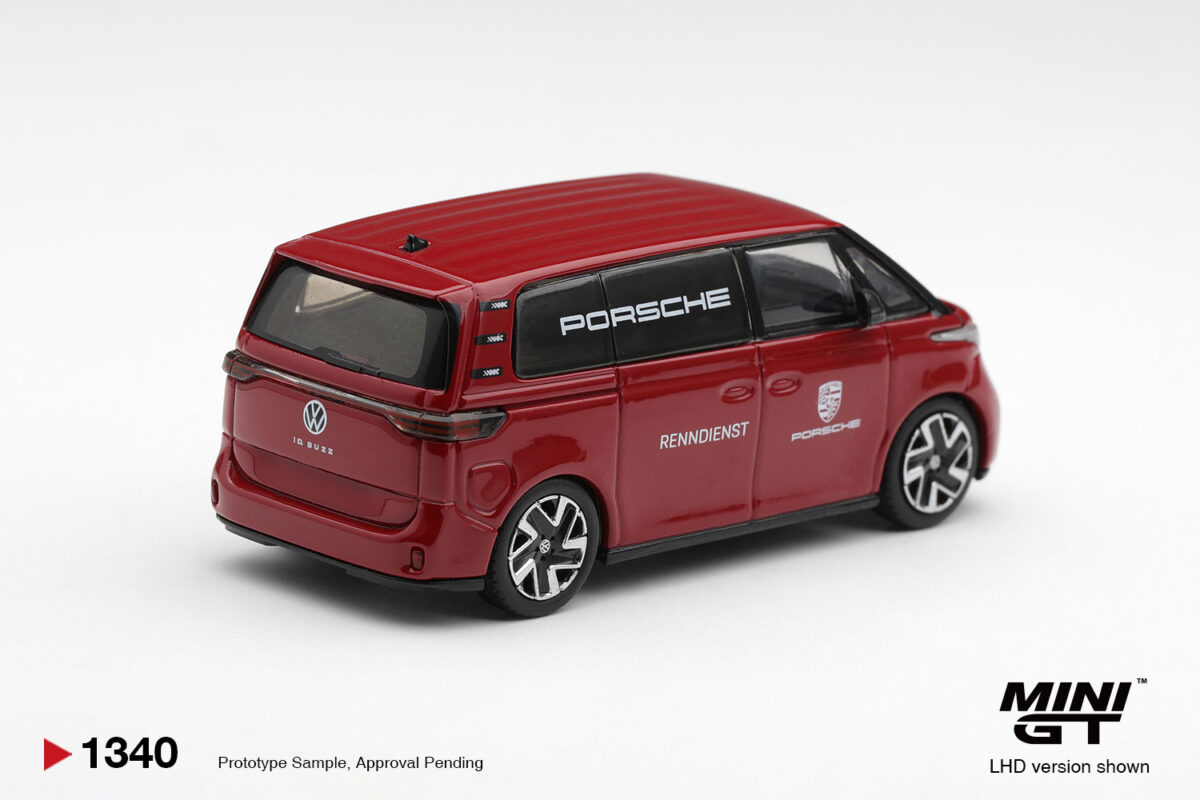 Precomanda macheta auto Volkswagen Id.Buzz Porsche Renndienst Red 2022 1:64 Mini GT (MGT01340-L) - imagine 2