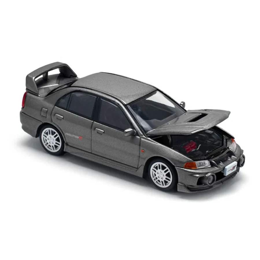 Macheta auto Mitsubishi Lancer Evolution Iv Dark Grey 1:64 Pop Race - imagine 3