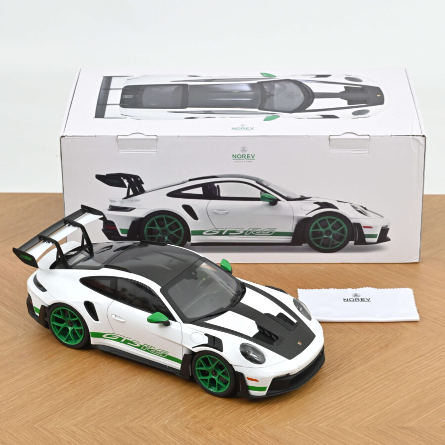 Precomanda macheta auto Porsche 911 GT3 RS Tribute to Carrera RS 2022 White/Python Green 1:12 NOREV - imagine 4