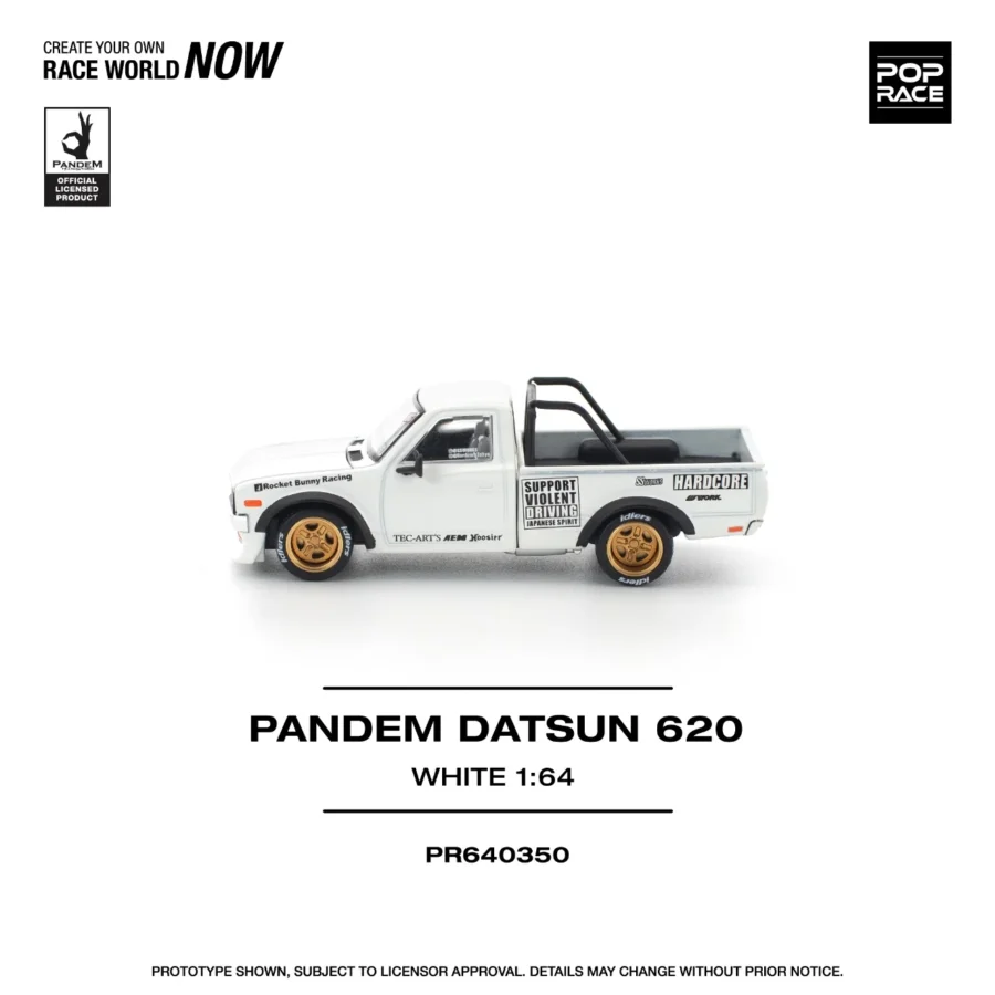 Macheta auto Pandem Datsun 620 White 1:64 Pop Race - imagine 2