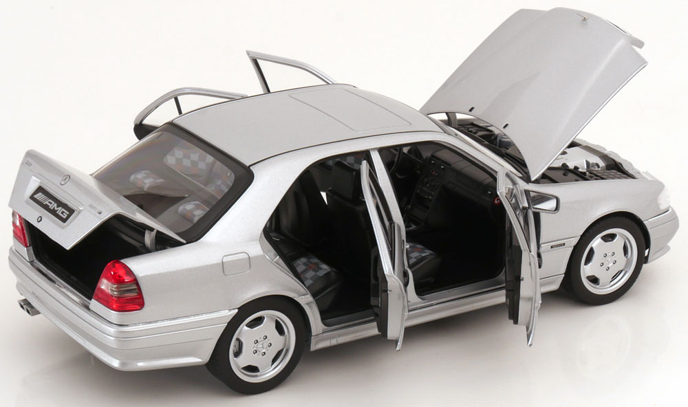 Macheta auto Mercedes C36 AMG W202 1993 Argintiu Limited Edition 1000 pcs 1:18 Norev - imagine 3