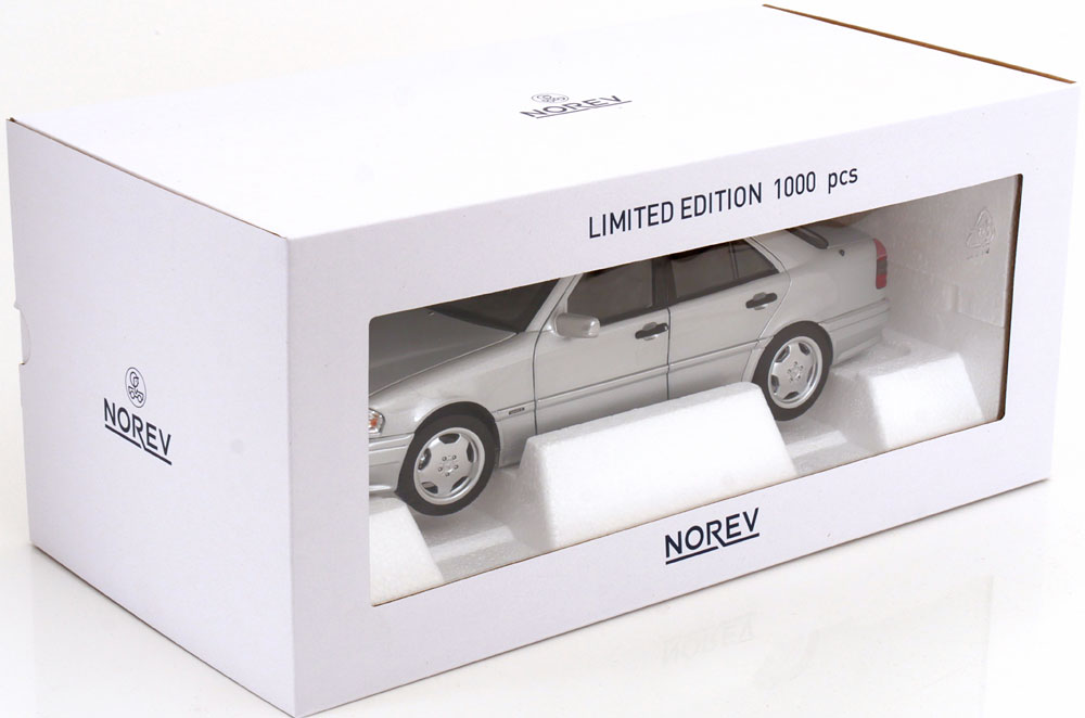 Macheta auto Mercedes C36 AMG W202 1993 Argintiu Limited Edition 1000 pcs 1:18 Norev - imagine 4